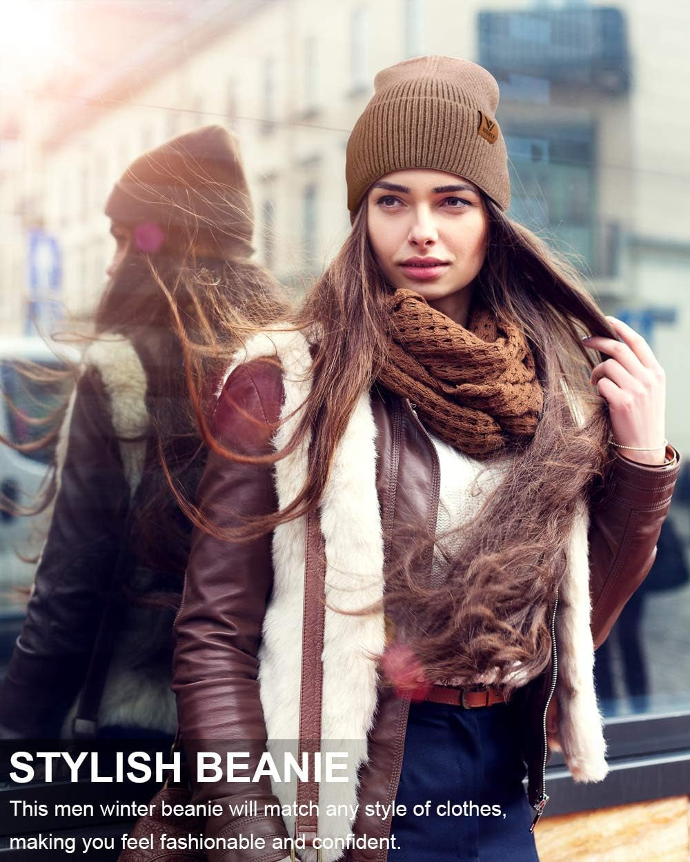 Gorro Slouchy de Invierno - Gorro Tejido Suave y Cálido