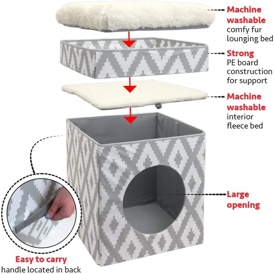 Cubo para Gatos de Interior – Blanco 🐱
