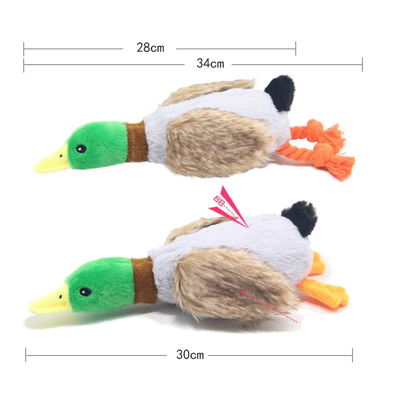 Juguete de pato de peluche adorable con sonido para mascotas